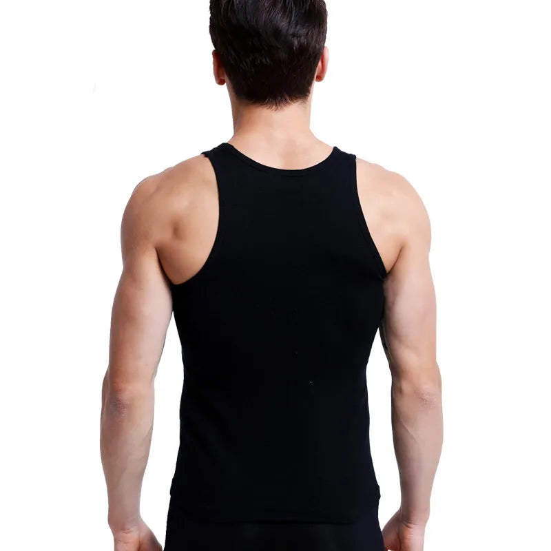 3Pcs/Lot Man'S 100% Cotton Solid Seamless Underwear Brand Clothing Mens Sleeveless Tank Vest Comfortable Undershirt Undershirts