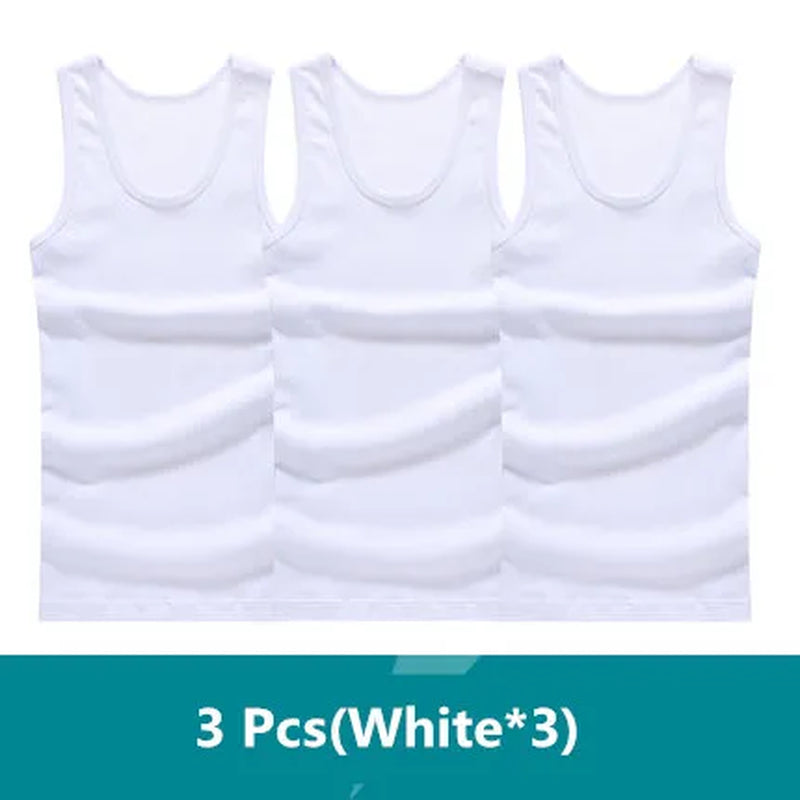 3Pcs/Lot Man'S 100% Cotton Solid Seamless Underwear Brand Clothing Mens Sleeveless Tank Vest Comfortable Undershirt Undershirts